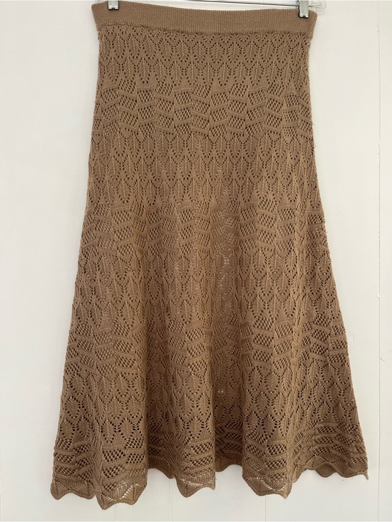 Lapis Dresses & Skirts - Lapis Crochet Maxi Lined Skirt Coffee Brown Size Large